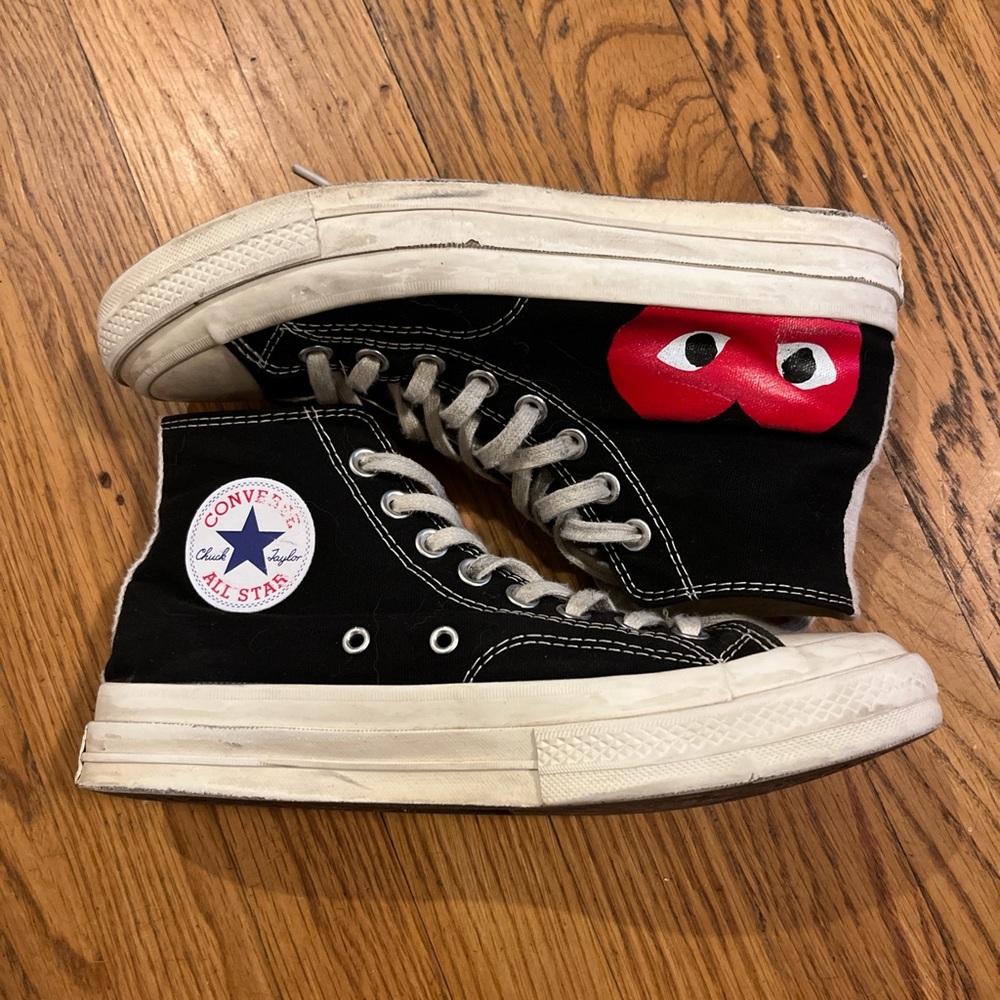 comme de garçons black converse